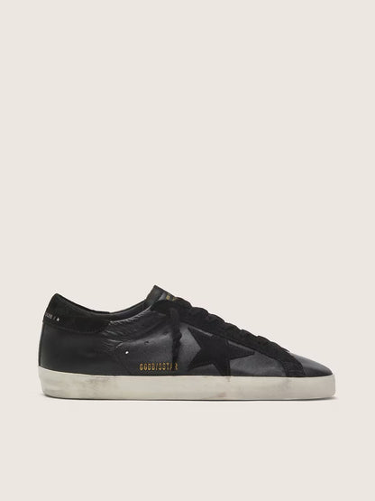 Super-Star pour homme en cuir nappa noir avec étoile et contrefort en daim noir