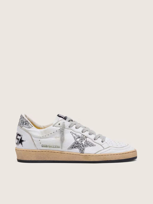 Ball Star femme en nappa avec étoile blanche et contrefort pailleté